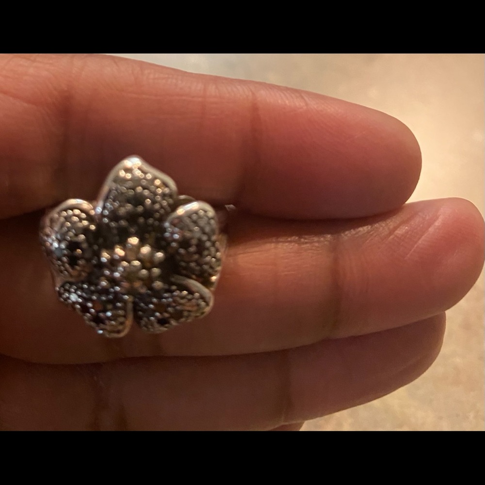 Black and white genuine diamond ring size 7